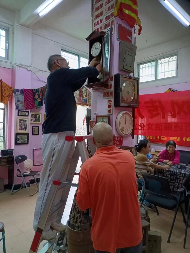 A former clock factory worker donated an antique clock to the Found Museum